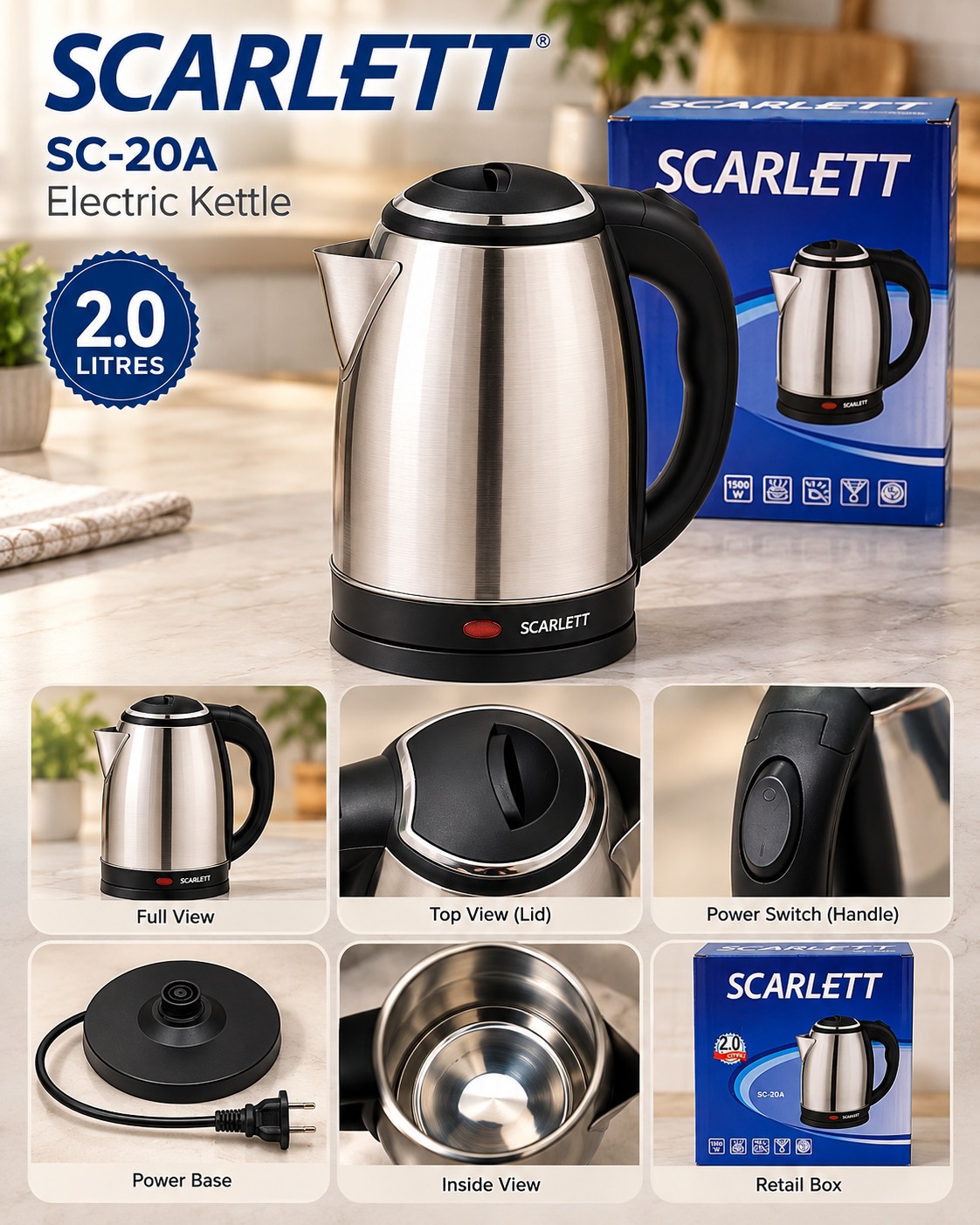 HERVIDOR DE AGUA SCARLETT SC 20A, imagen 1