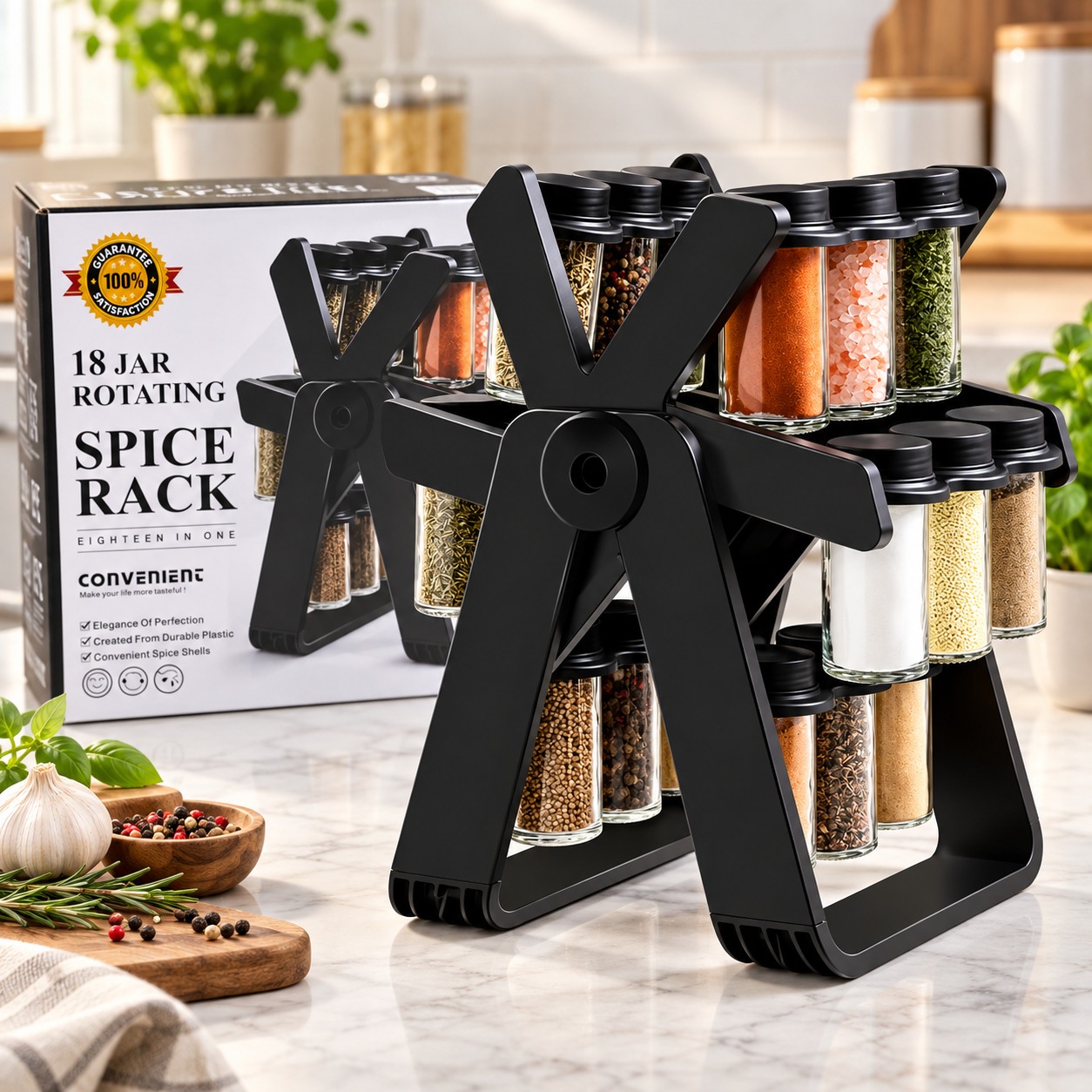 CONDIMENTERO GIRATORIO X18 PIEZAS – 18PCS, imagen 1