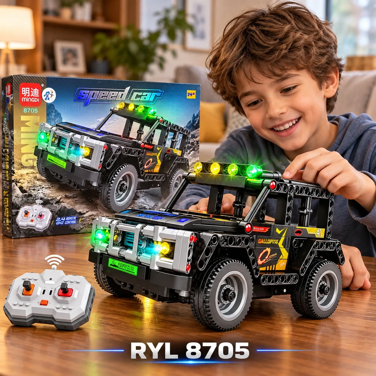 JUEGO DE FICHAS ARMABLE CARRO JEEP MINGDI 8705, imagen 1