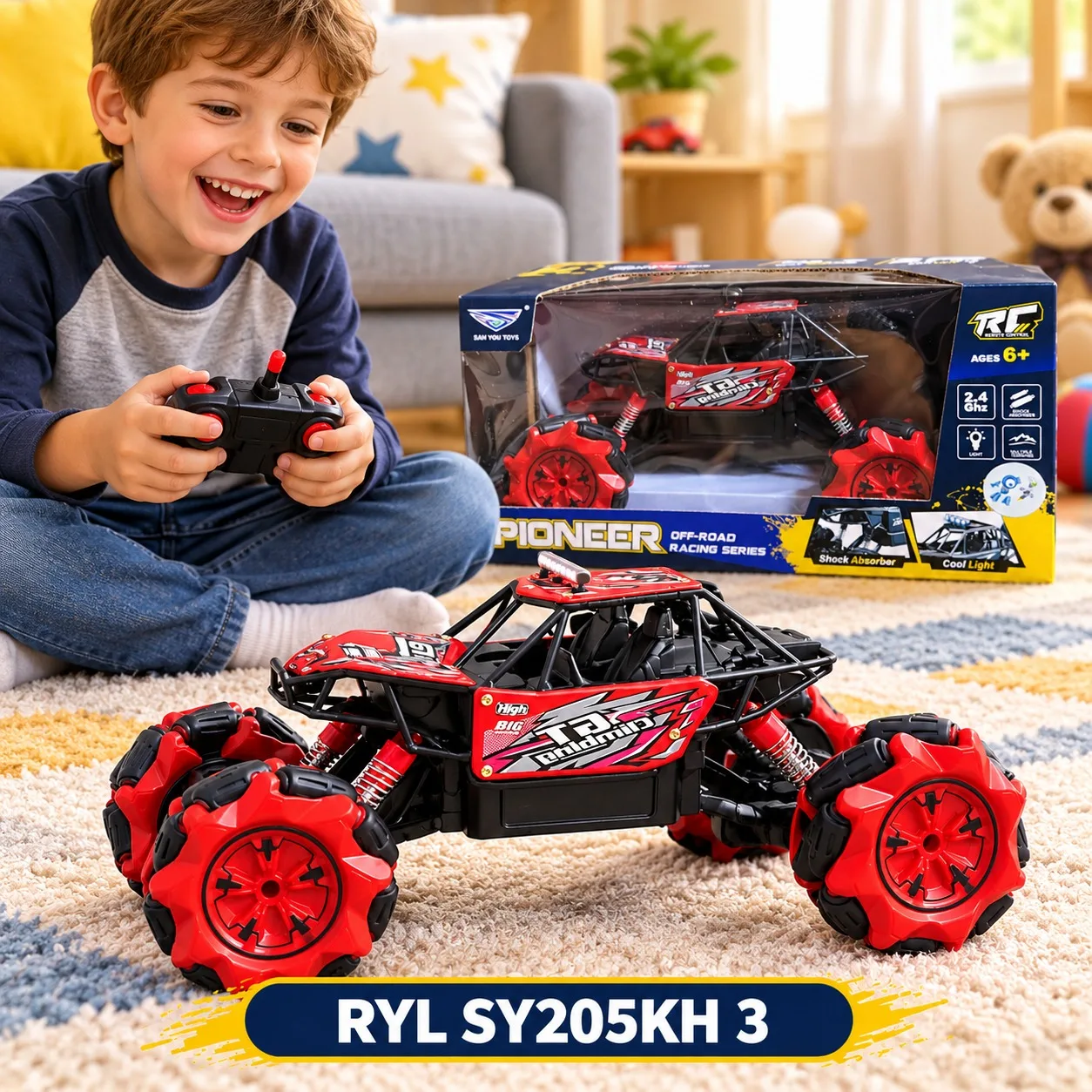 JUEGUETE CARRO A CONTROL REMOTO 4X4 SY205KH 3, imagen 1