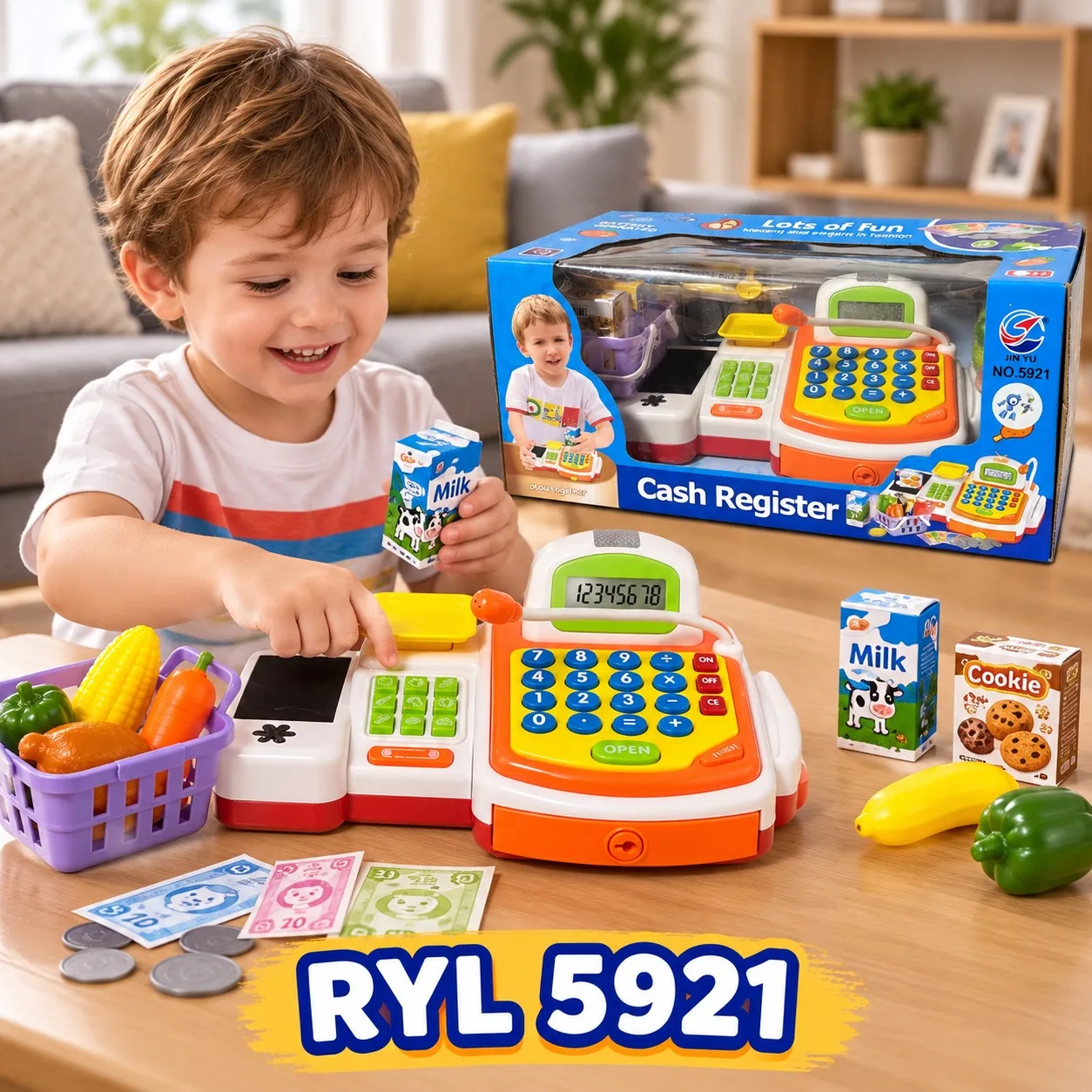 JUEGO DE CAJA REGISTRADORA CON ACCESORIOS 5921, imagen 1