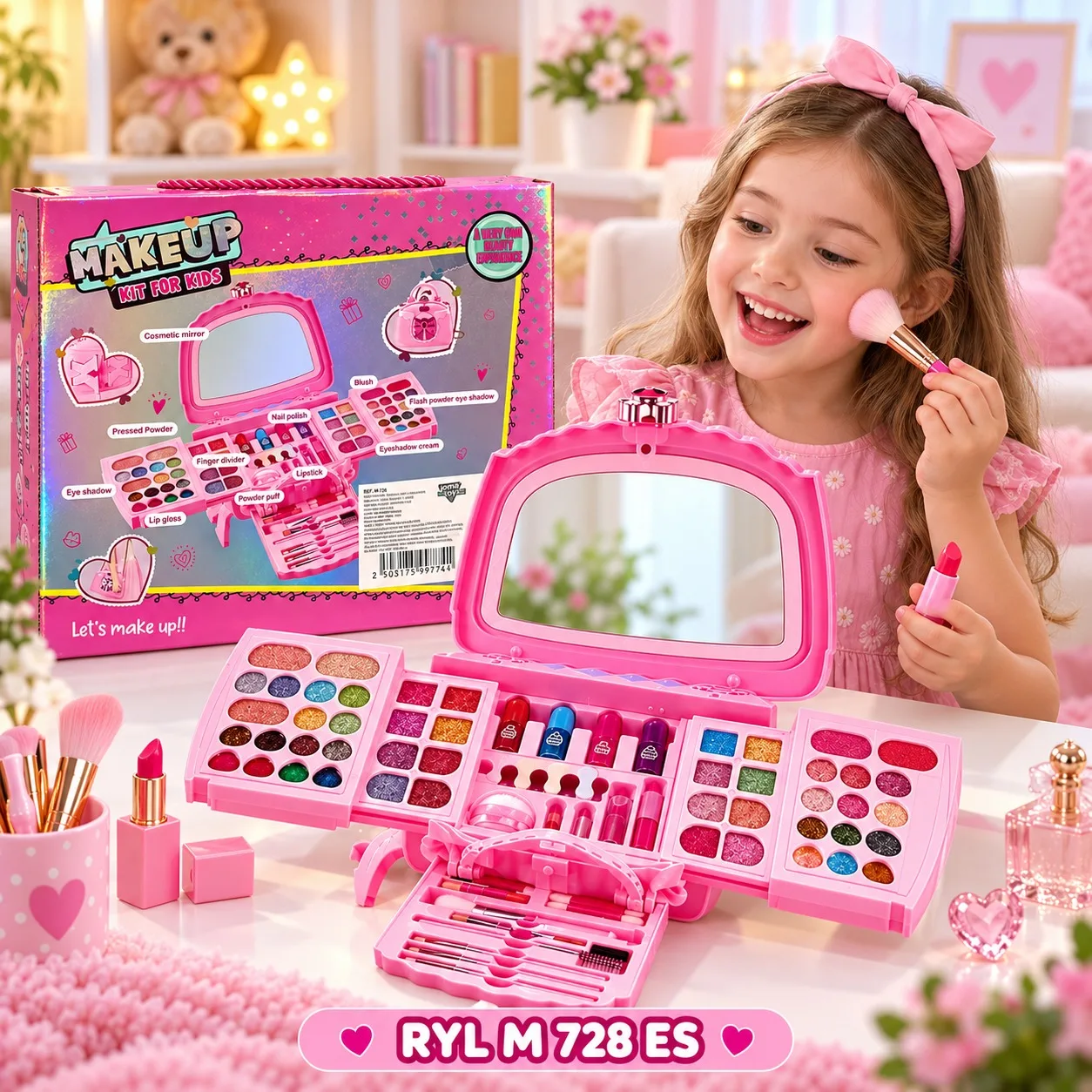 JUEGO DE MAQUILLAJE TIPO BOLSO CON ESPEJO M 728, imagen 1