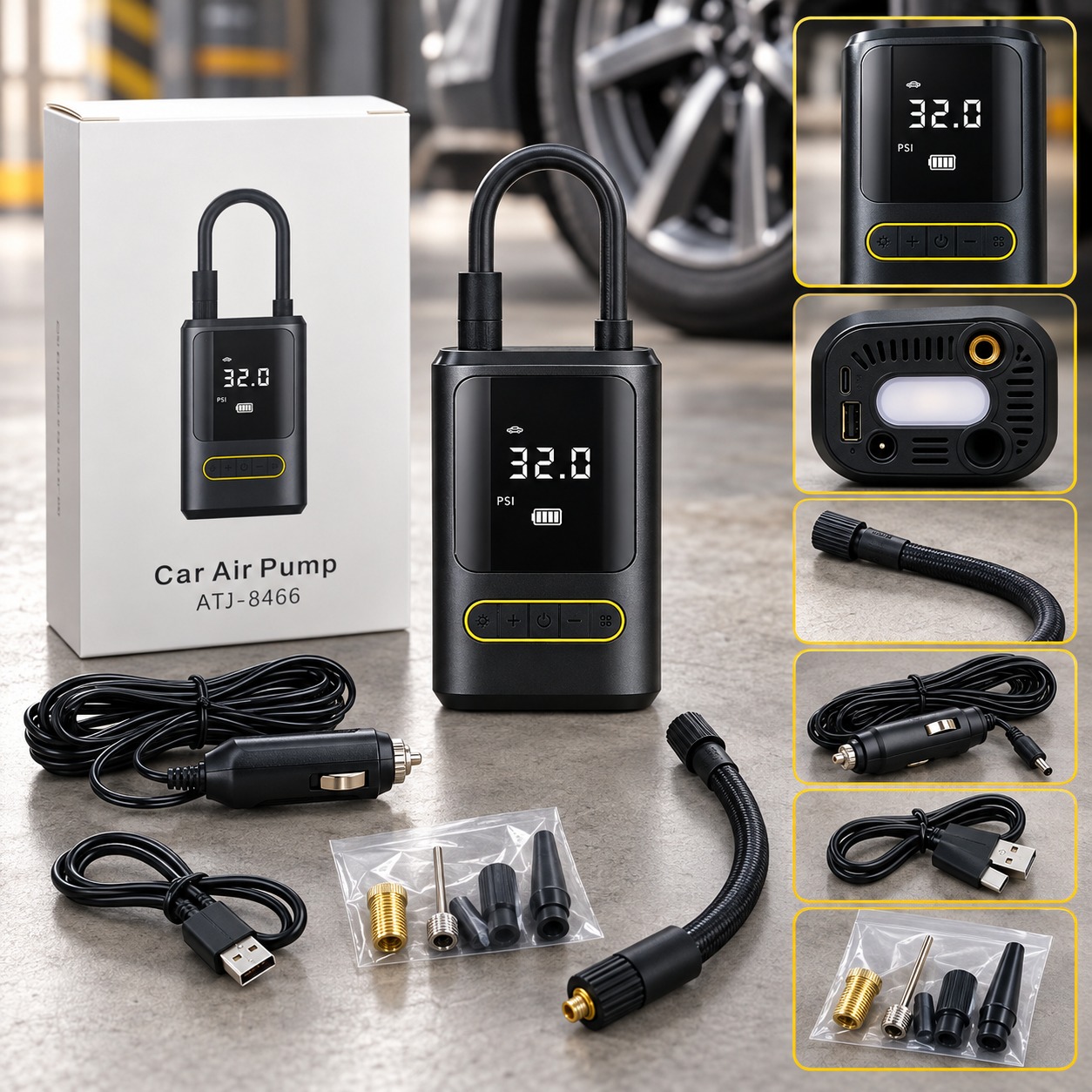 COMPRESOR DIGITAL DE AIRE PORTATIL ATJ 8466, imagen 1