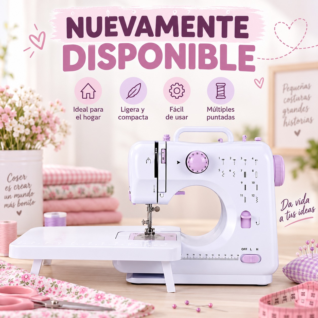 MAQUINA DE COSER CON SOPORTE SM 505 RYL011, imagen 1