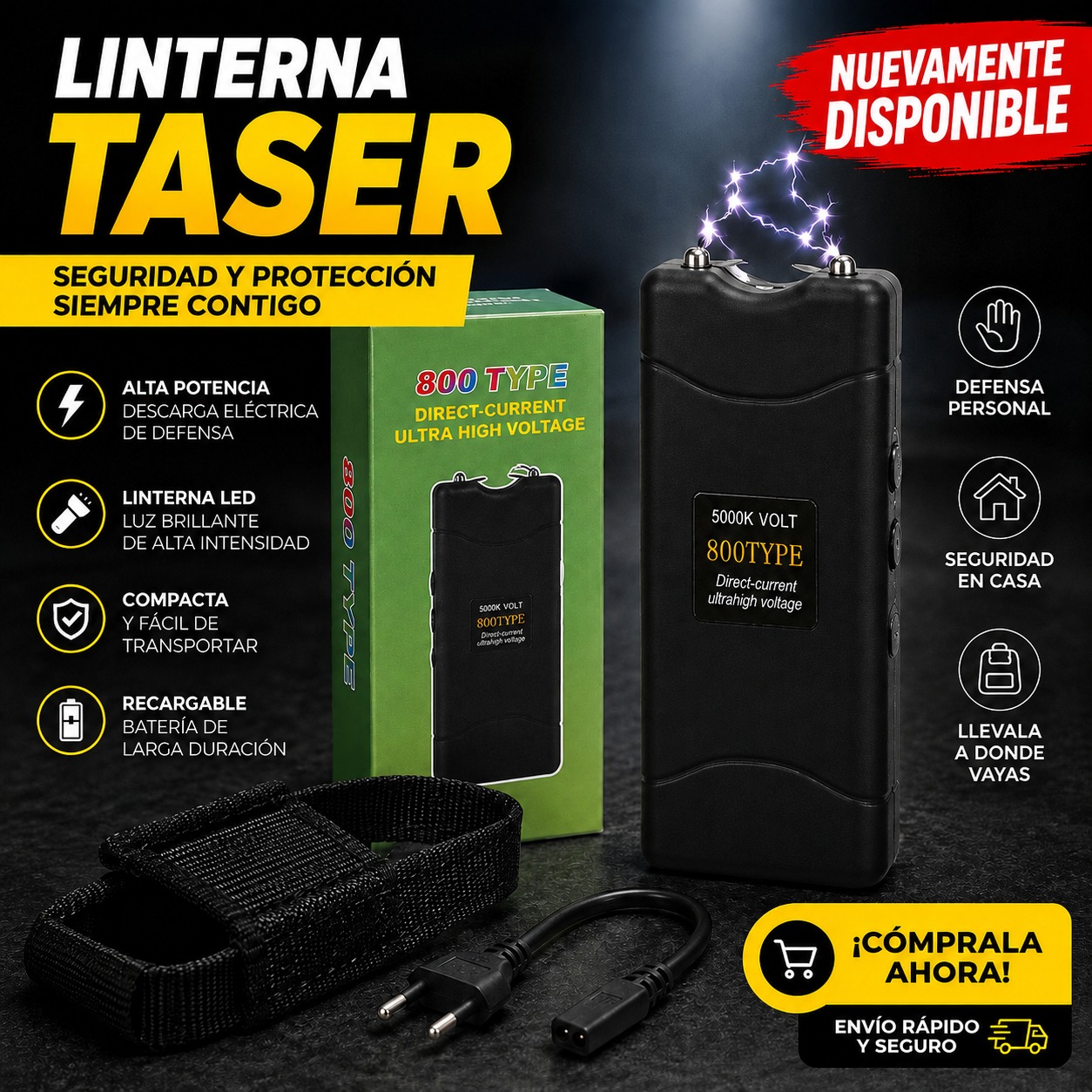 TÁSER CAJA VERDE 800 TYPE, imagen 1
