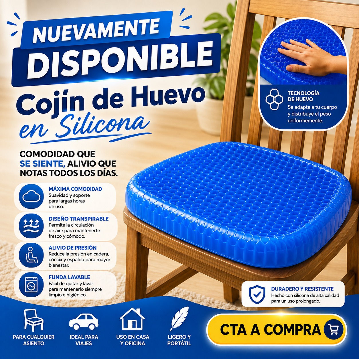  COJiN DE HUEVO EN SILICONA 