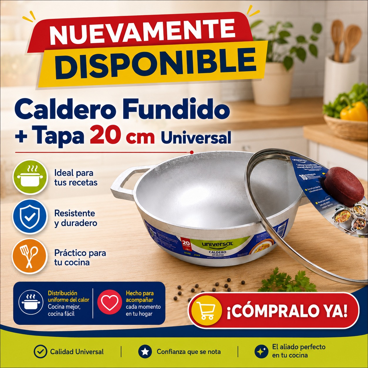 CALDERO DE 20CM CON TAPA DE VIDRIO UNIVERSAL L78891