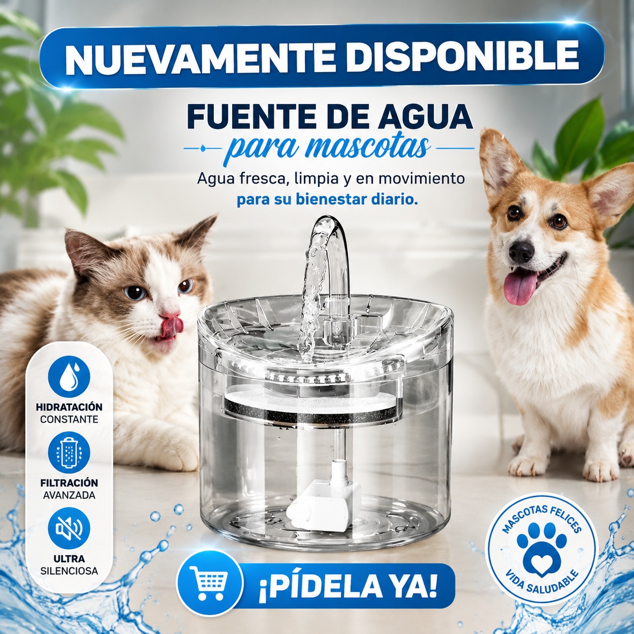 FUENTE PARA MASCOTAS TRANSPARENTE LS 161, imagen 1