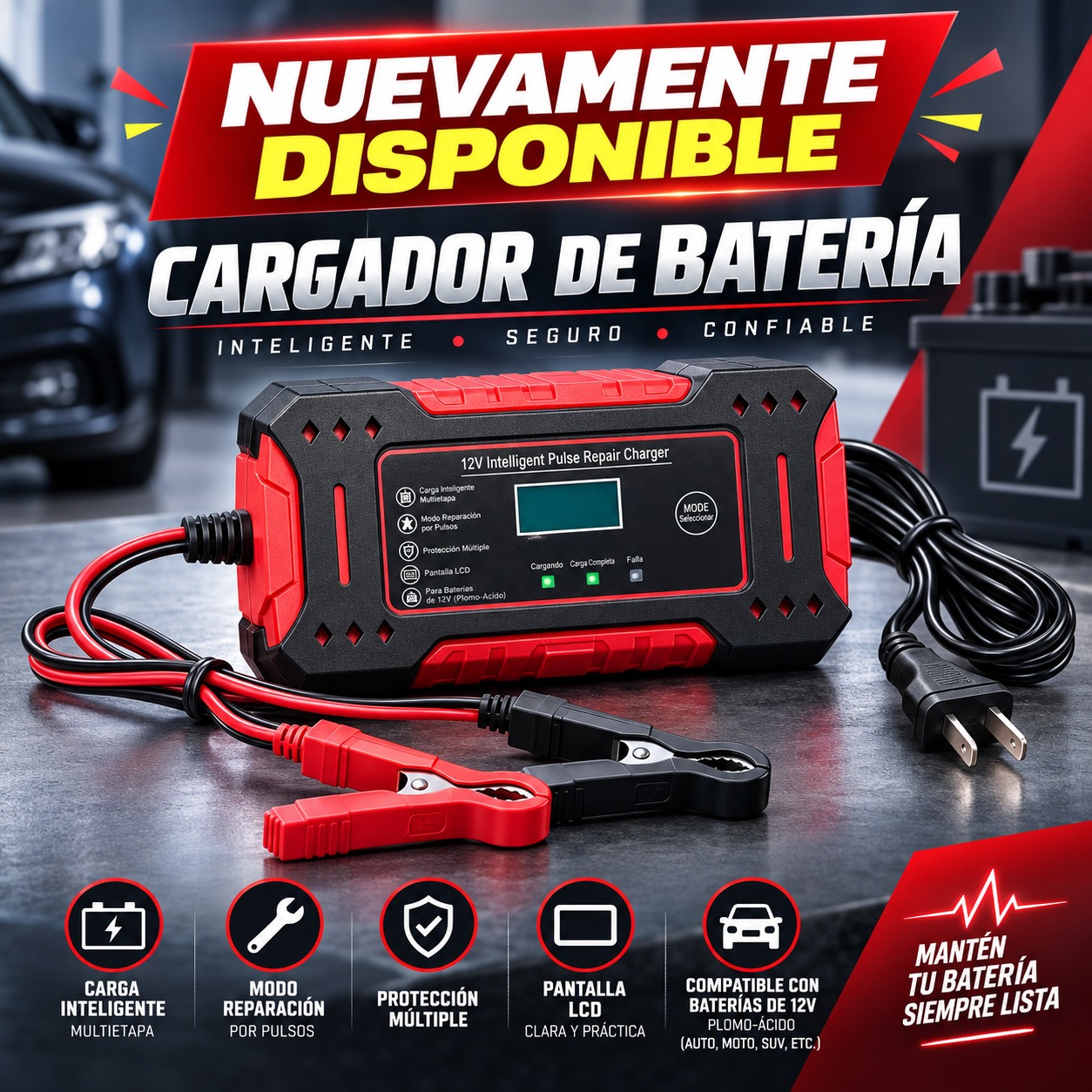 CARGADOR DE BATERIA SIN INFLADOR