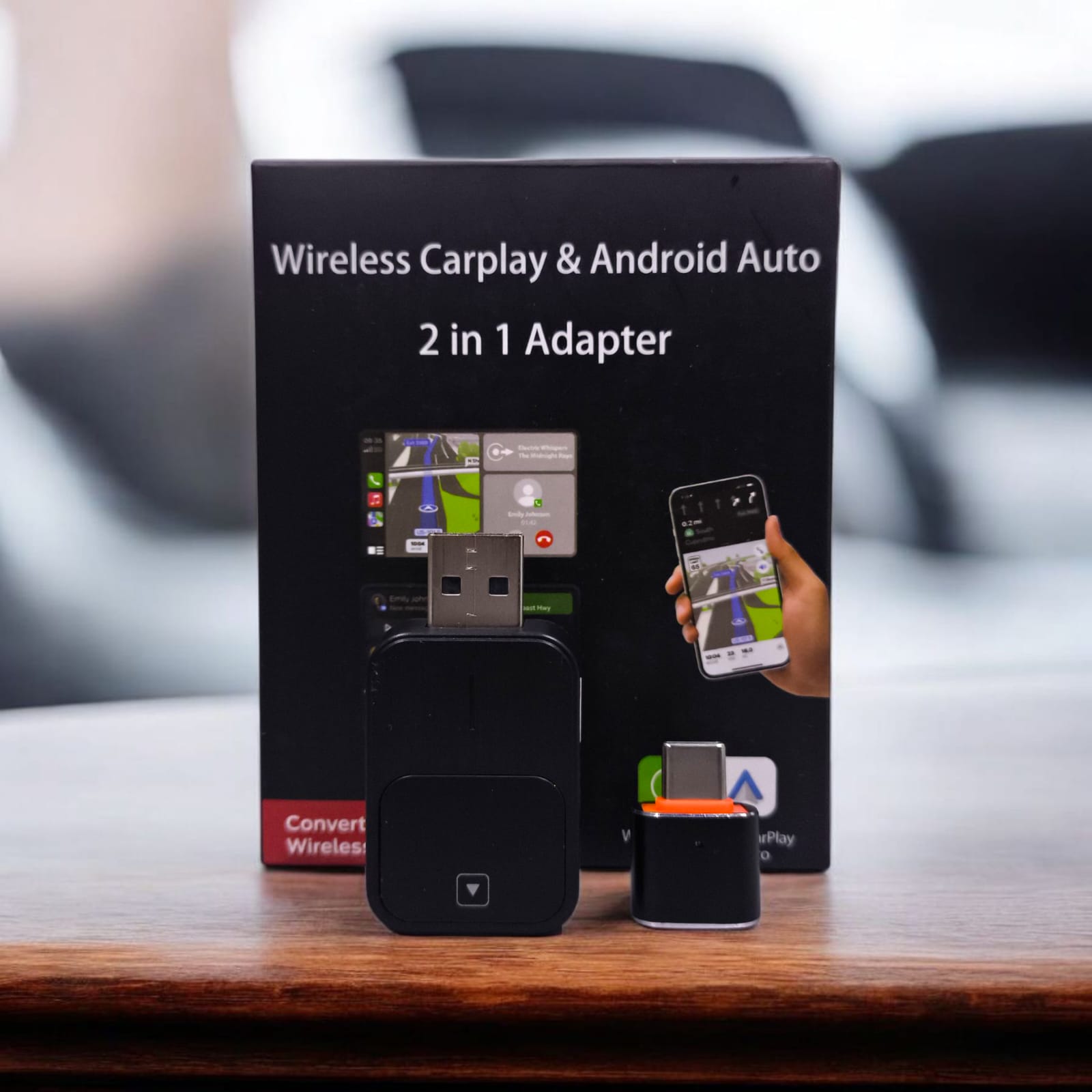  ADAPTADOR INALAMBRICO  CAR PLAY 2 EN 1, imagen 1