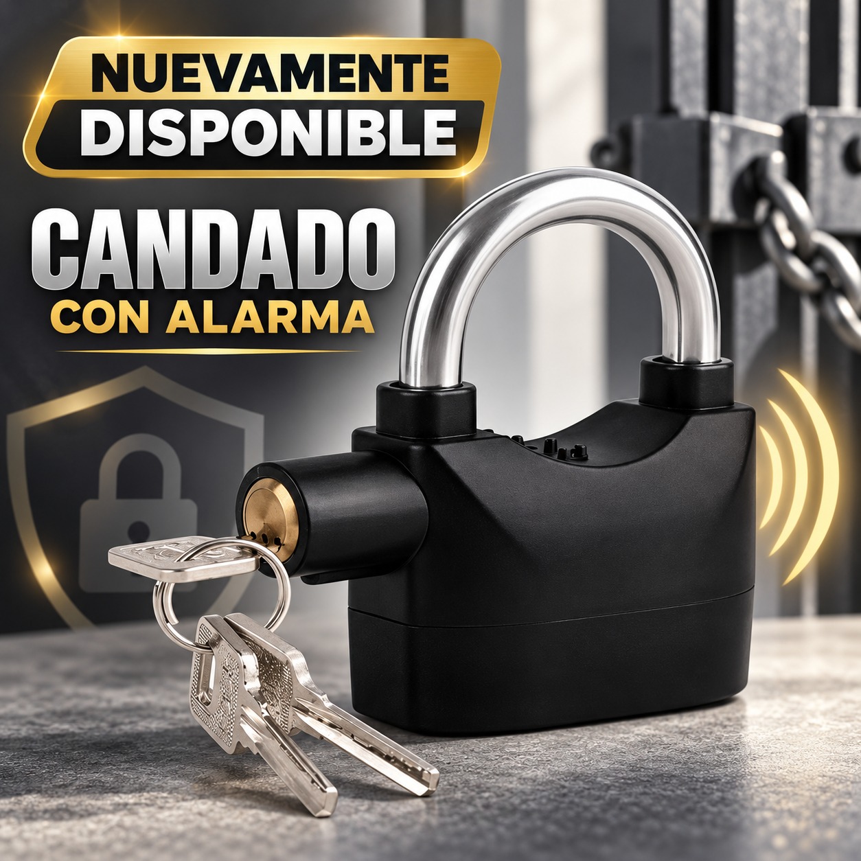 CANDADO CON ALARMA SENCILLO 110DBA