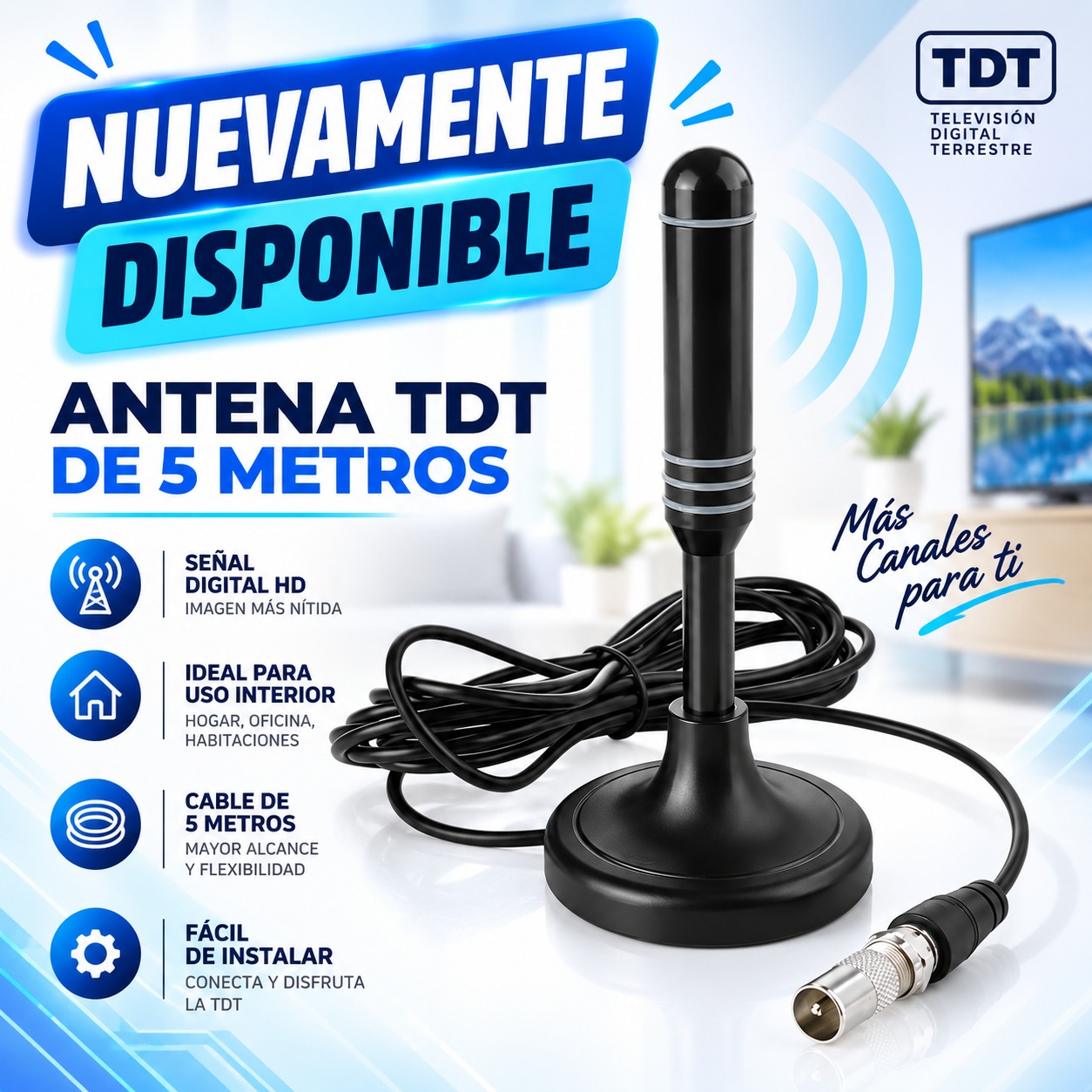 ANTENA TDT DE 5 METROS