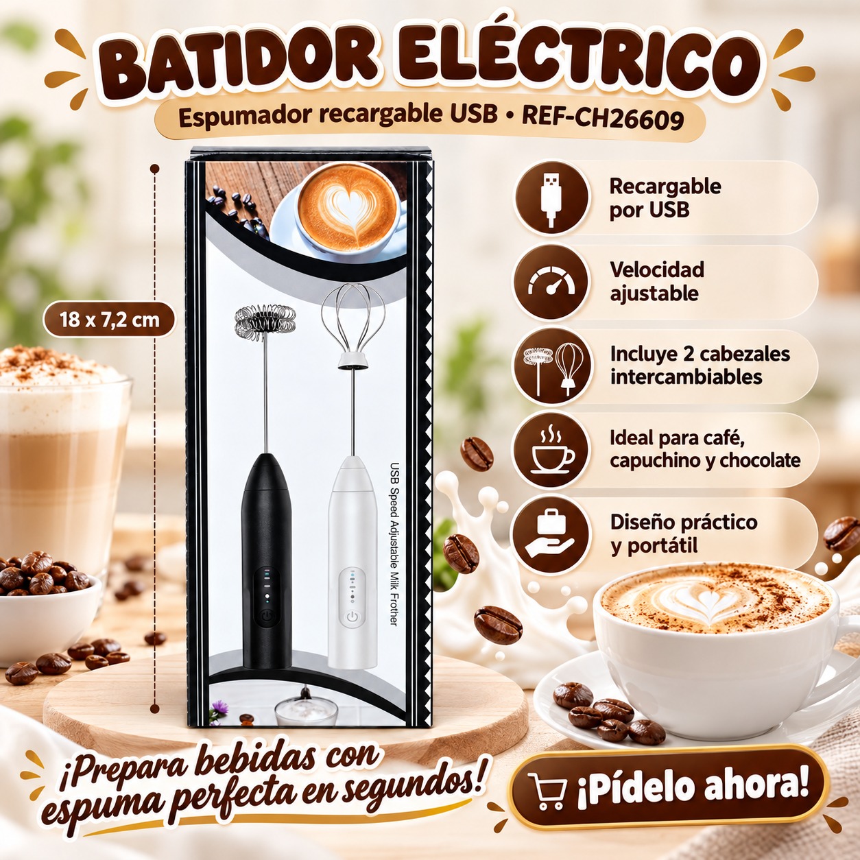 BATIDOR DE DOS CABEZAS RECARGABLE CH26609
