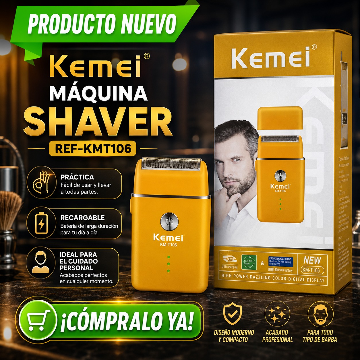 MAQUINA SHAVER KEMEI KM-T106 , imagen 1