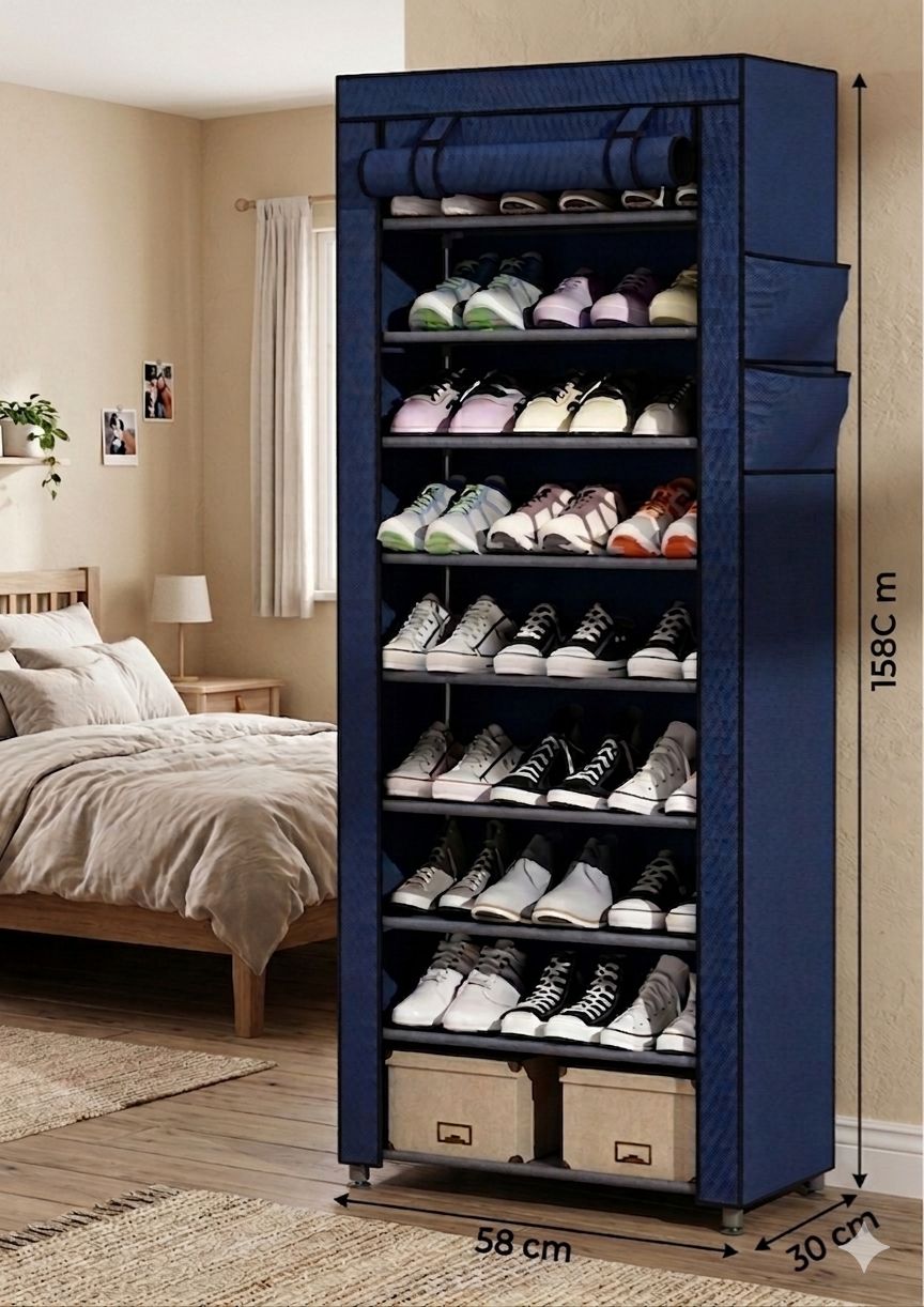 ZAPATERO DE TELA 10 NIVELES RHOG123 R 6810, imagen 1
