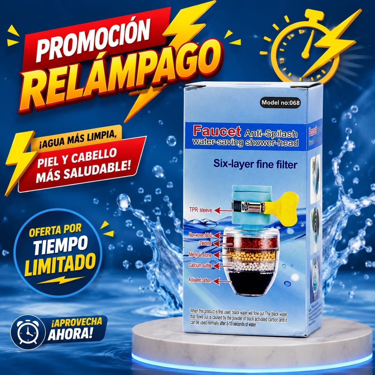FILTRO PURIFICADOR DE AGUA PARA GRIFO ECO 033, imagen 1