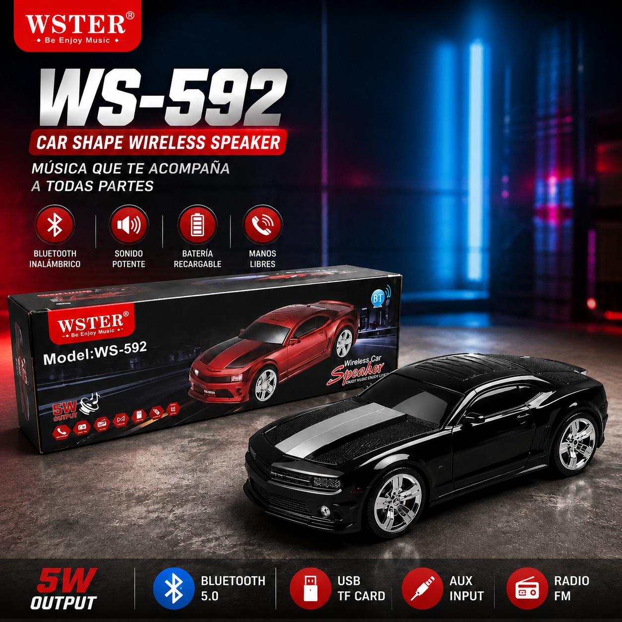 PARLANTE CARRO WS-592 CASW, imagen 1