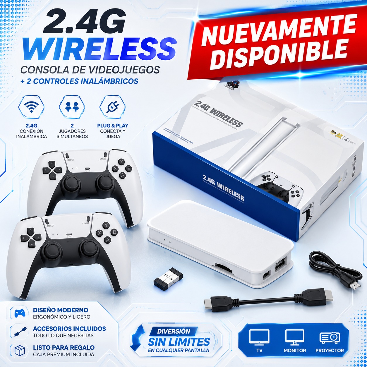 CONSOLA DE VIDEOJUEGOS 2.4G WIRELESS 68329, imagen 1