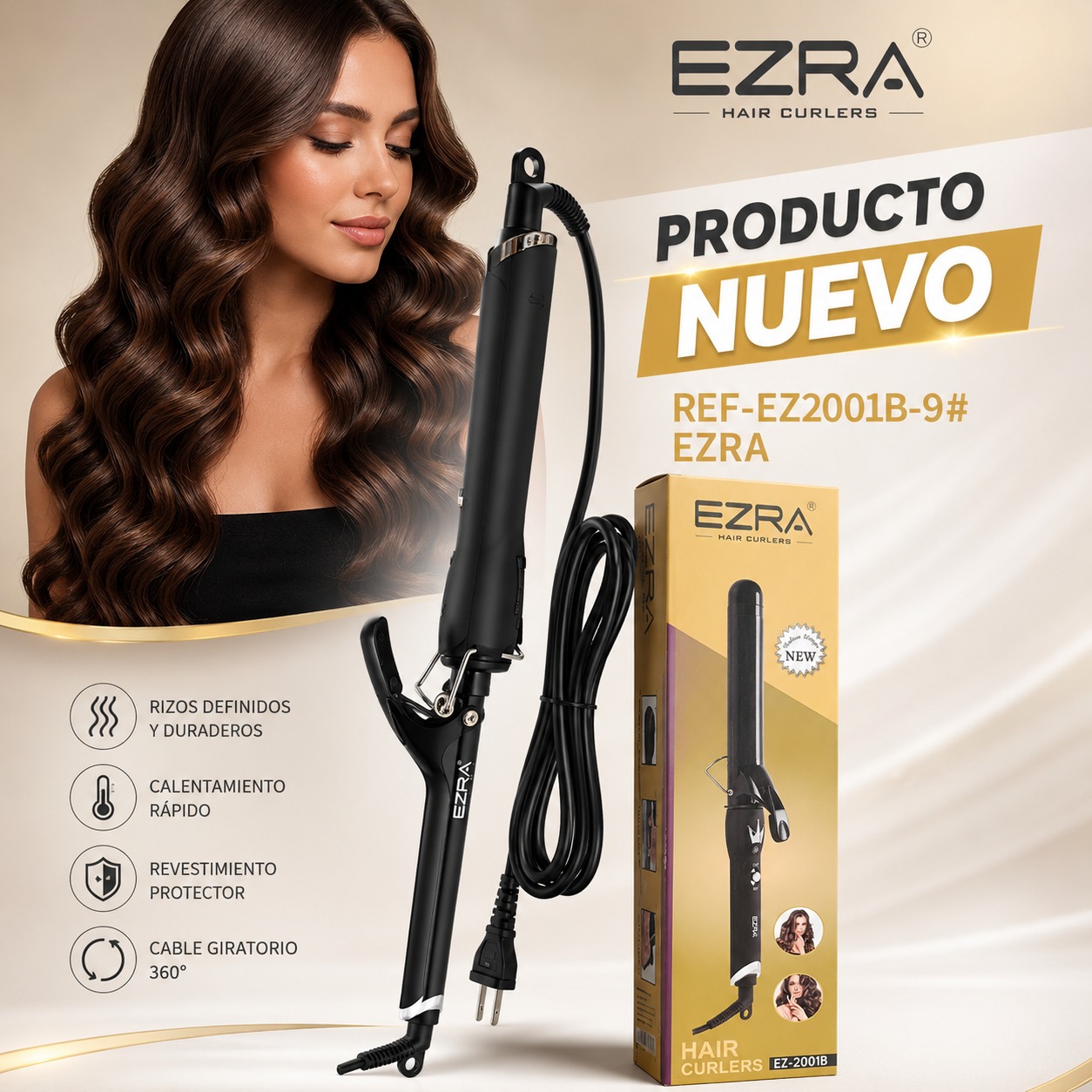 PINZA DE CABELLO DELGADO CON GANCHO REF-EZ2001B-9# EZRA, imagen 1