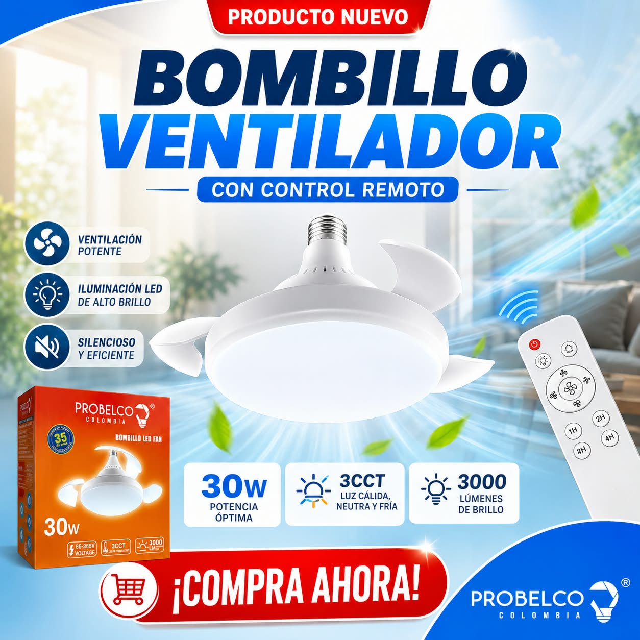 VENTILADOR CON CONTROL REMOTO, imagen 1