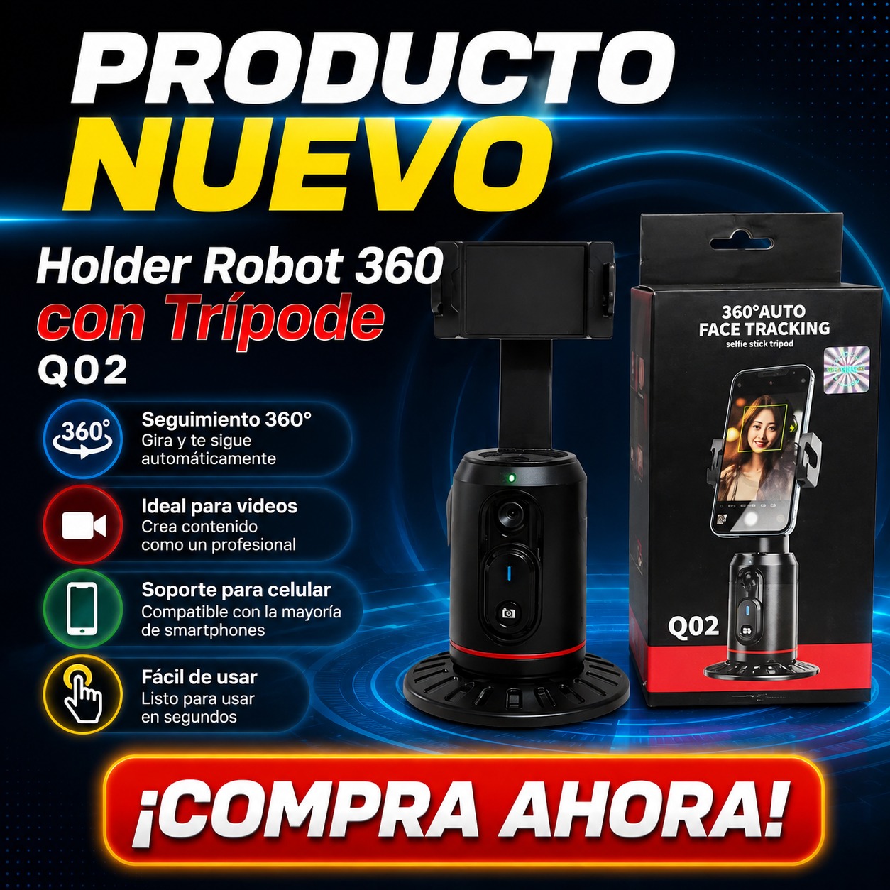 HOLDER ROBOT 360 CON TRÍPODE, imagen 1