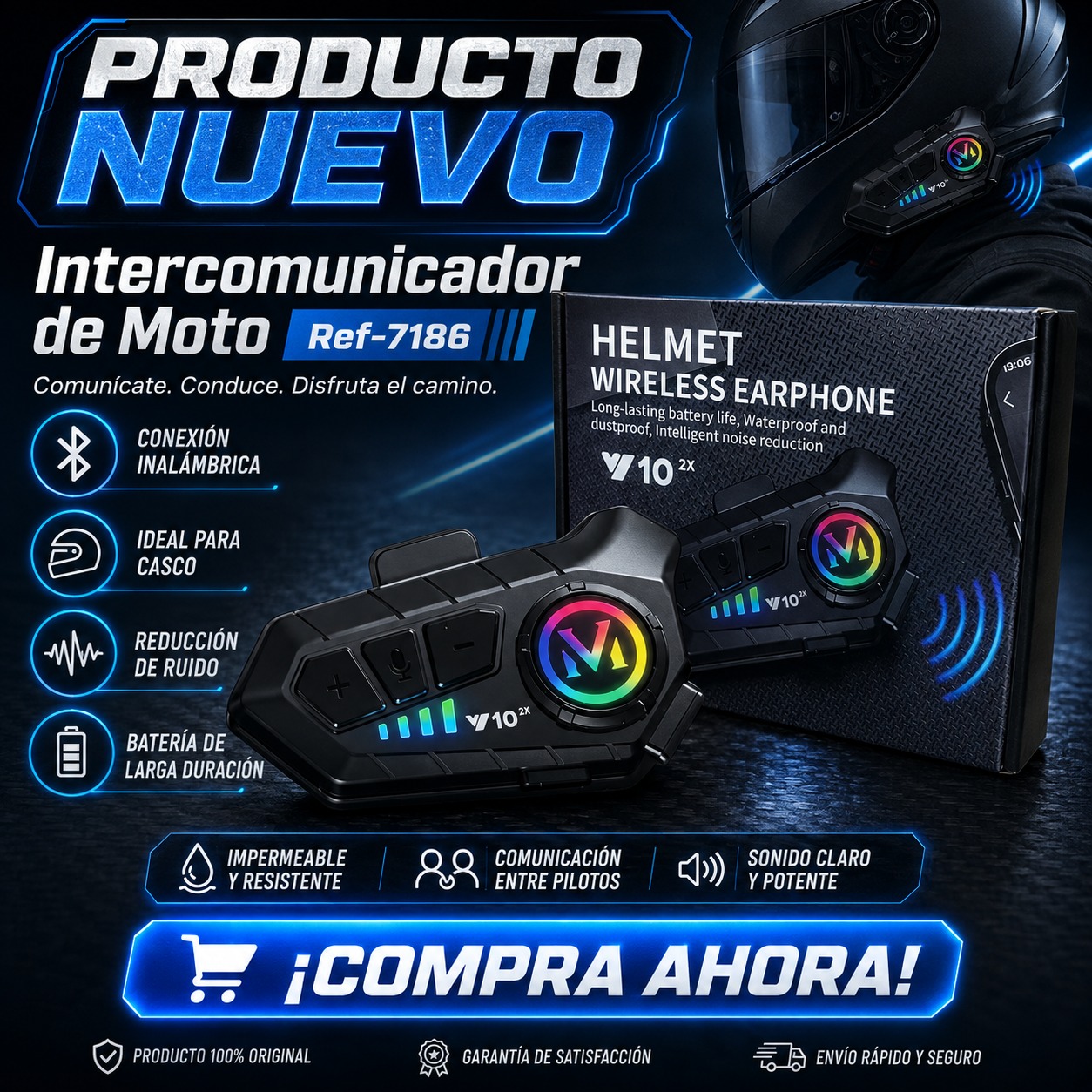 INTERCOMUNICADOR PARA CASCO V10, imagen 1