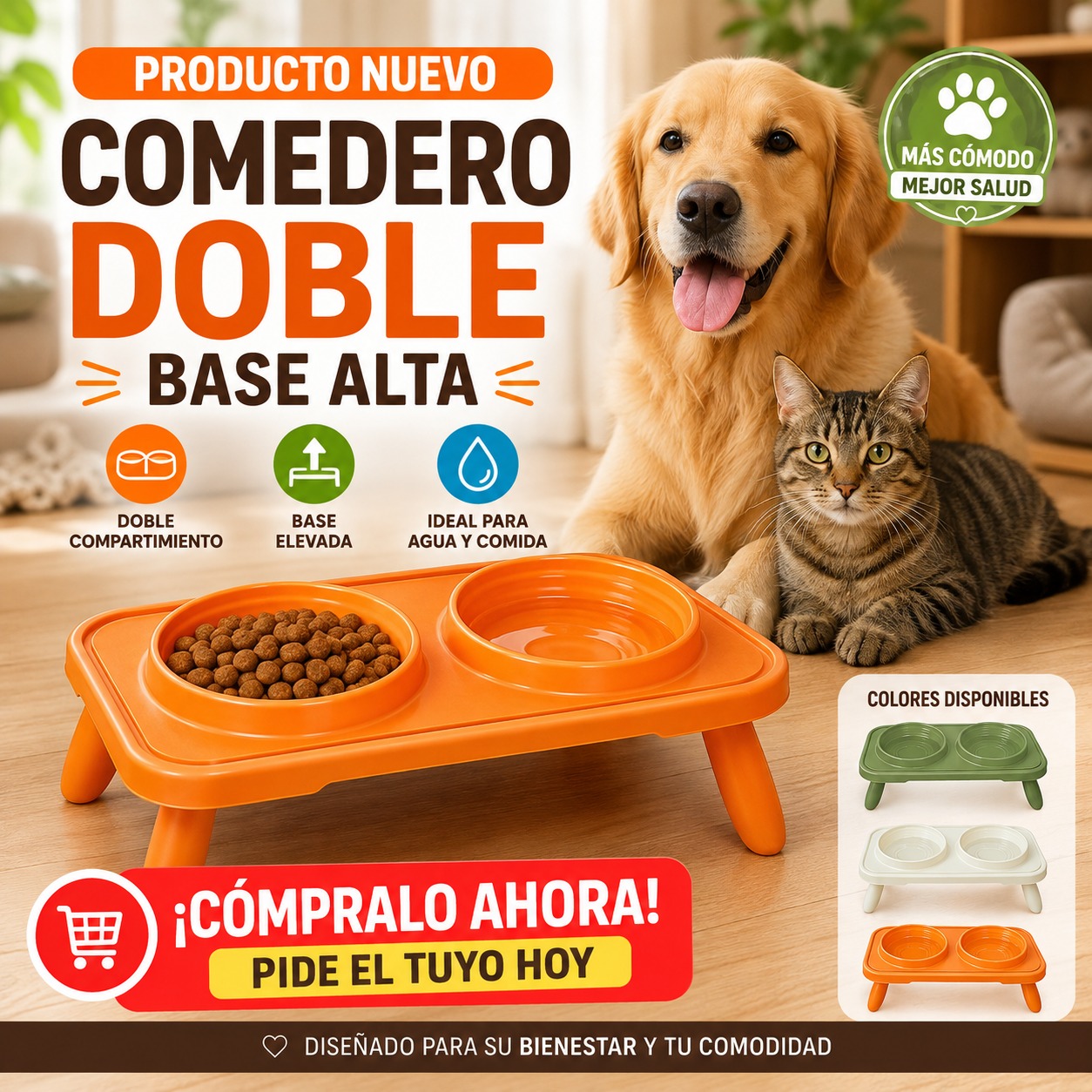 COMEDERO DOBLE BASE ALTA, imagen 1