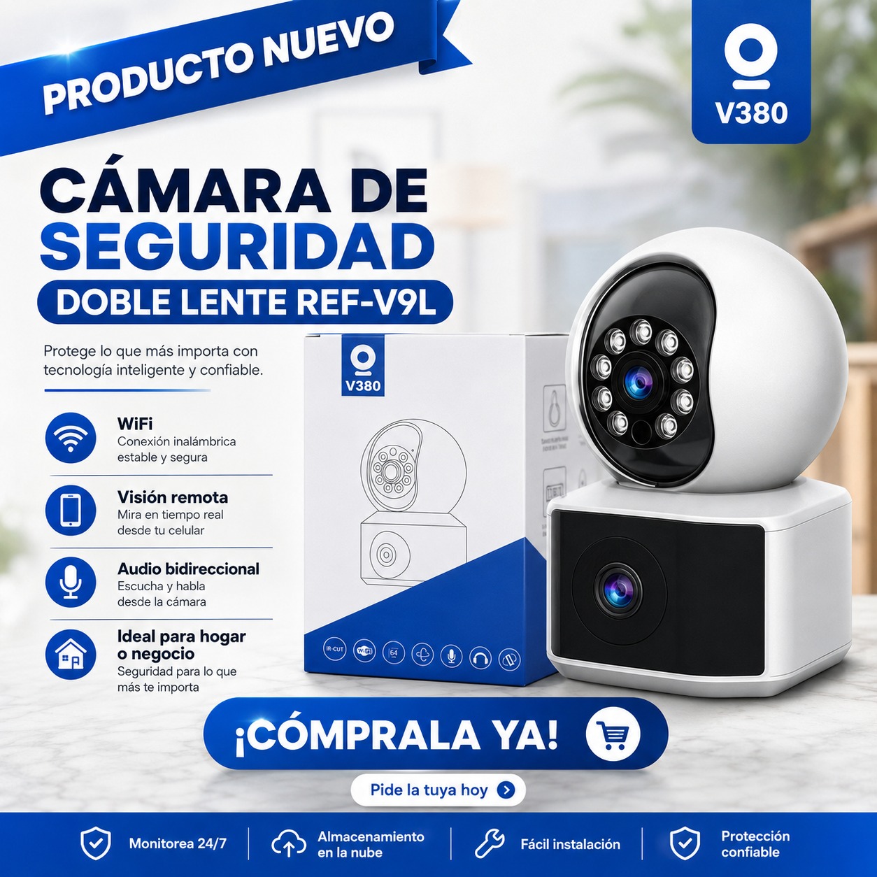 CAMARA DE SEGURIDAD DOBLE LENTE REF. V9L, imagen 1