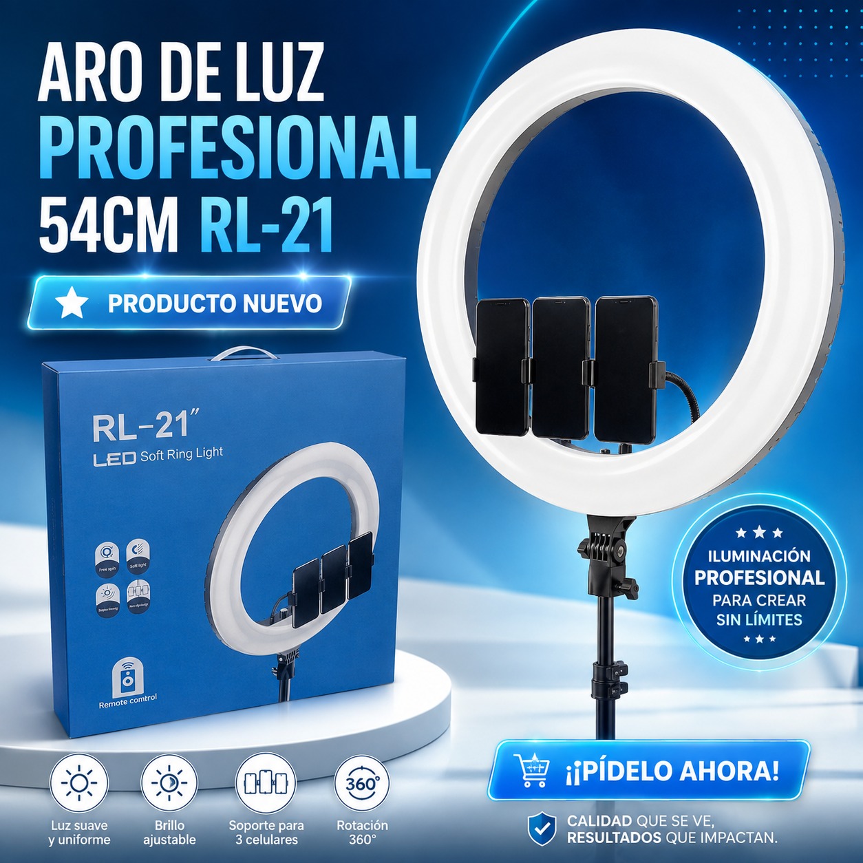 ARO DE LUZ PROFESIONAL 54CM RL-21