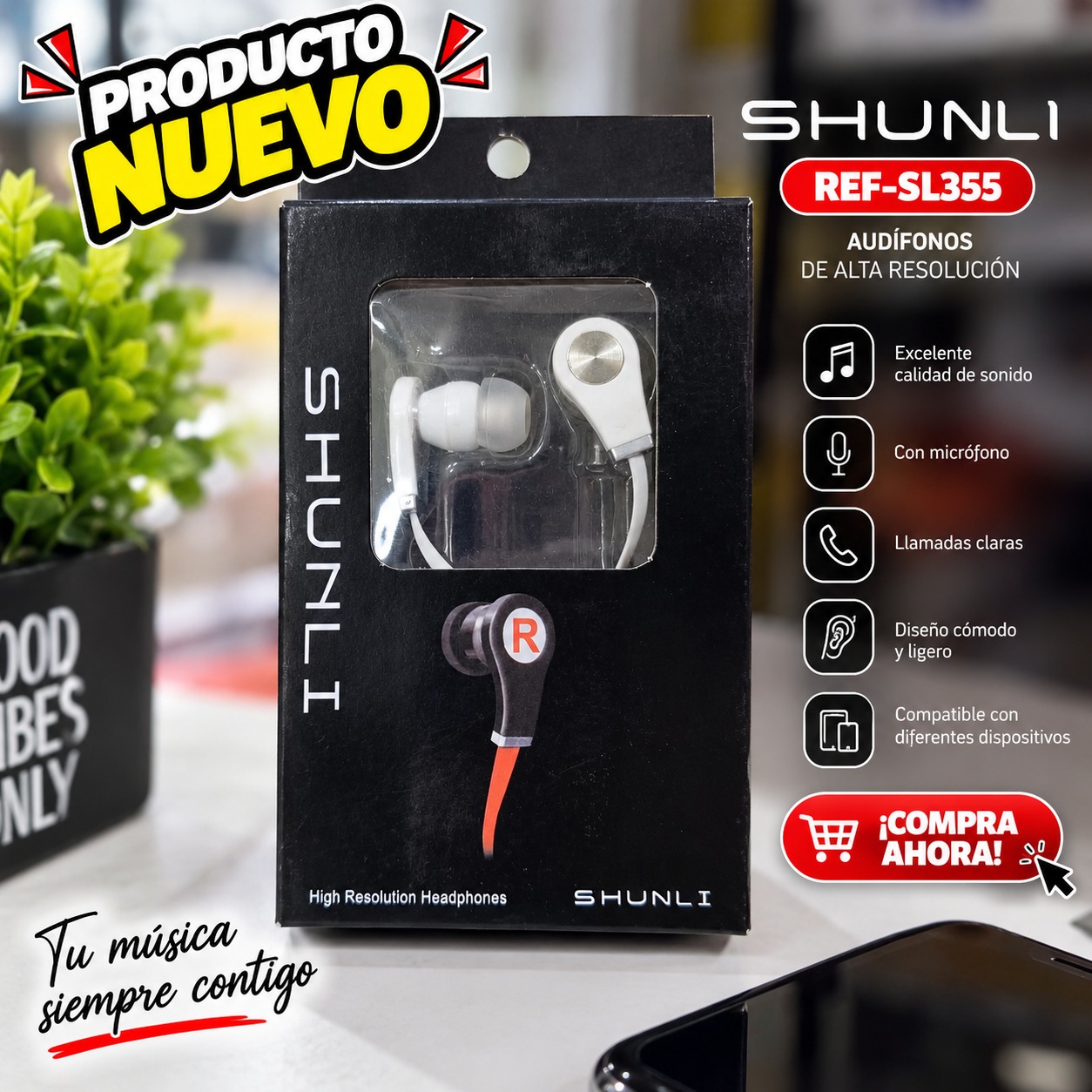 AUDIFONOS SHUNLI REF. SL355, imagen 1