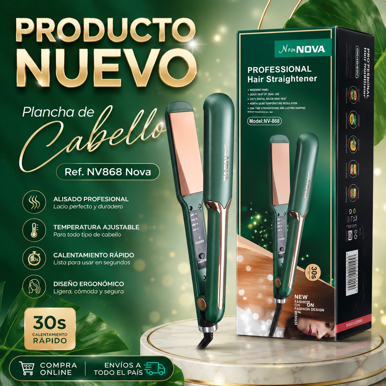PLANCHA DE CABELLO REF. NV868 NOVA, imagen 1
