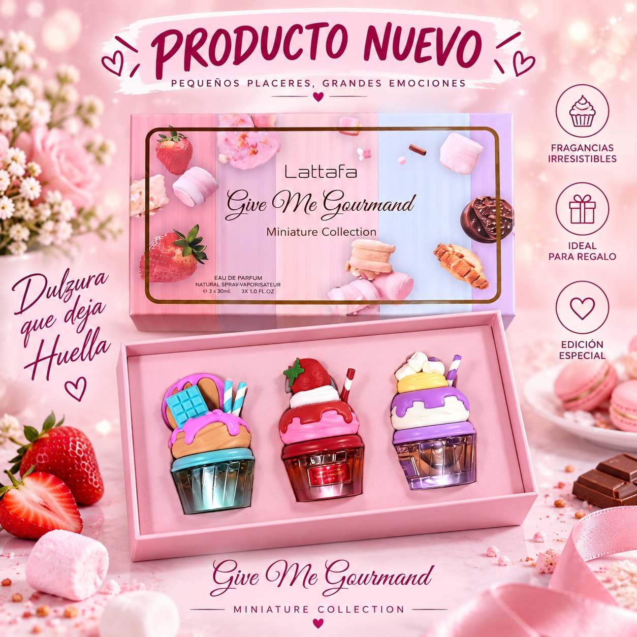 TRIO DE LOCIONES GIVE ME GOURMAND MINIATURE COLLECTION, imagen 1