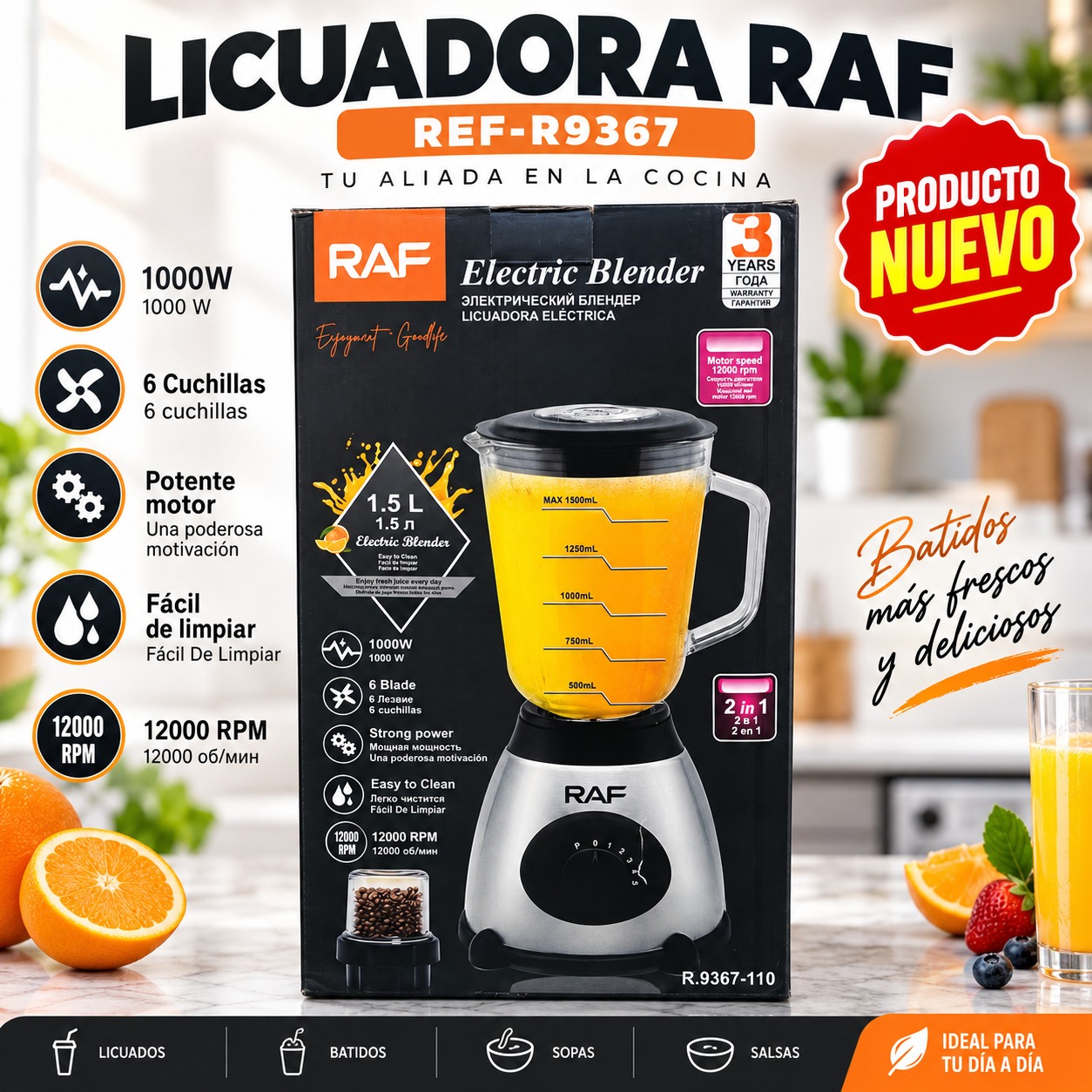 LICUADORA RAF REF-R9367, imagen 1