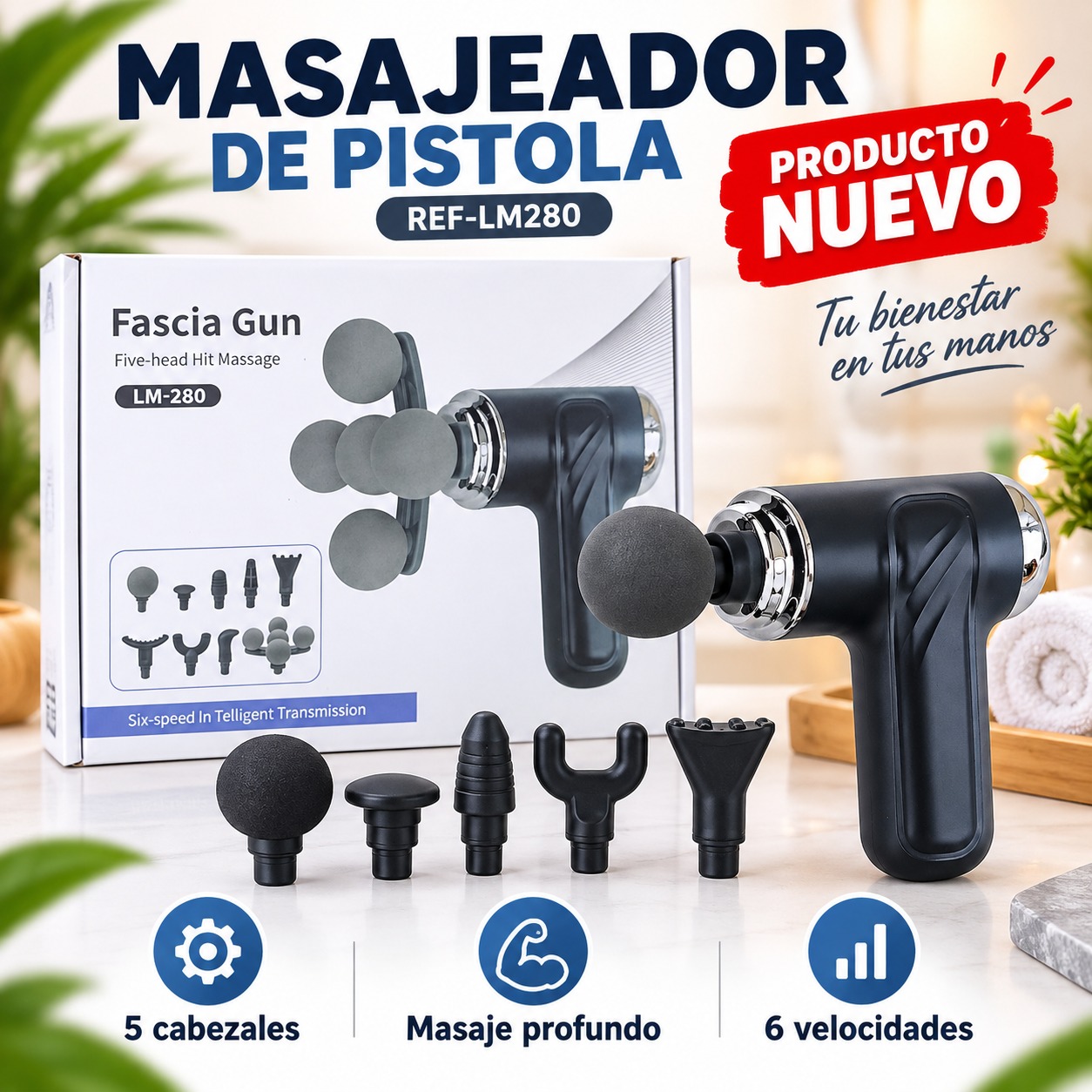 MASAJEADOR DE PISTOLA REF-LM280, imagen 1