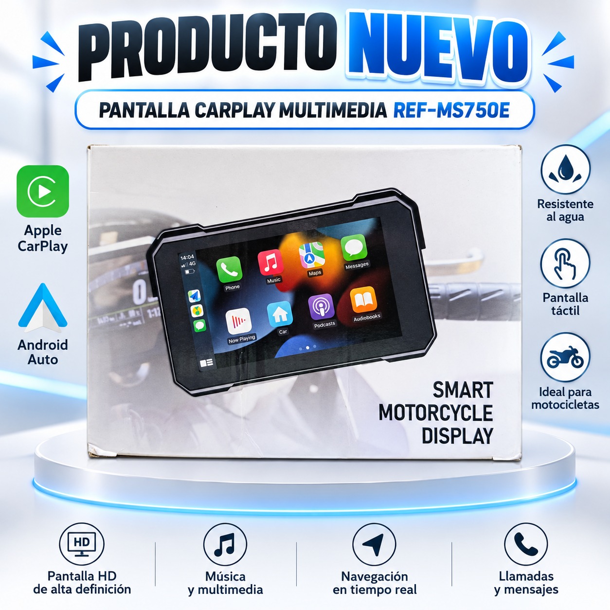 PANTALLA CARPLAY MULTIMEDIA REF-MS750E, imagen 1
