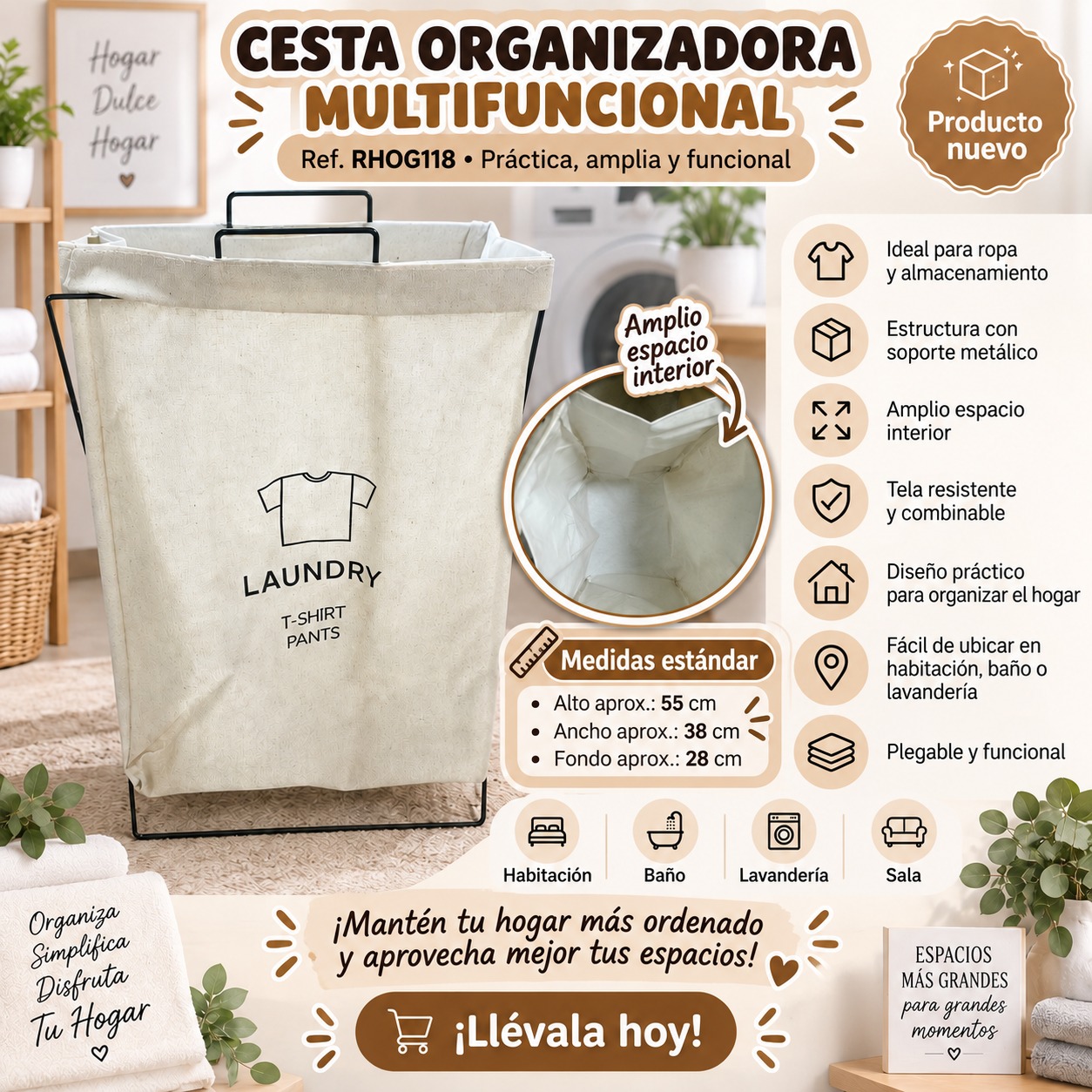 CESTA ORGANIZADORA MULTIFUNCIONAL RHOG118, imagen 1