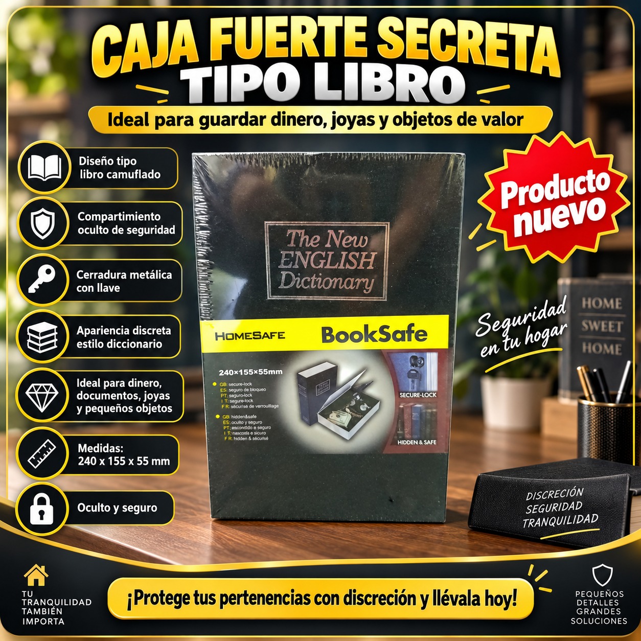 CAJA FUERTE SECRETA TIPO LIBRO, imagen 1
