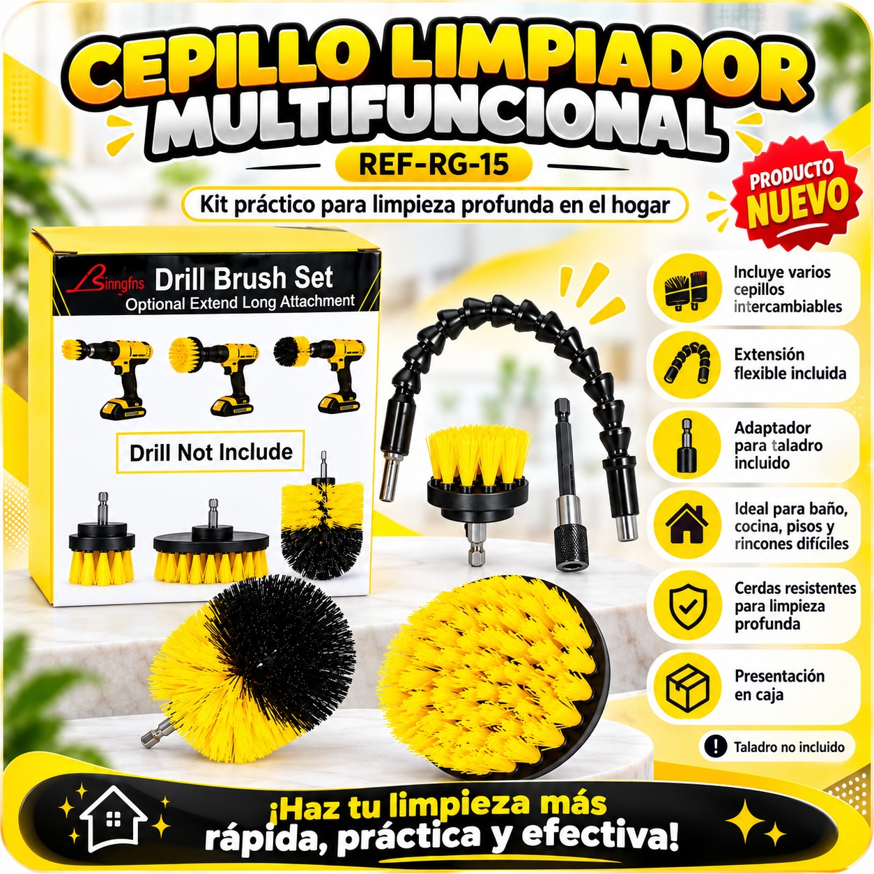 CEPILLO LIMPIADOR MULTIFUNCIONAL REF-RG-15, imagen 1