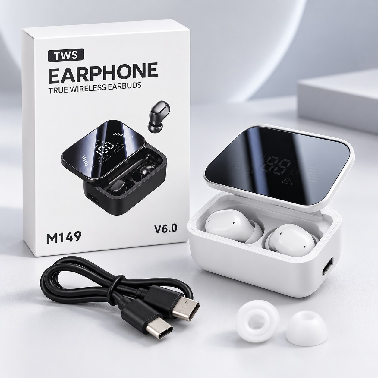 AUDIFONOS INALAMBRICO DE PANTALLA M149 SD 11017, imagen 1